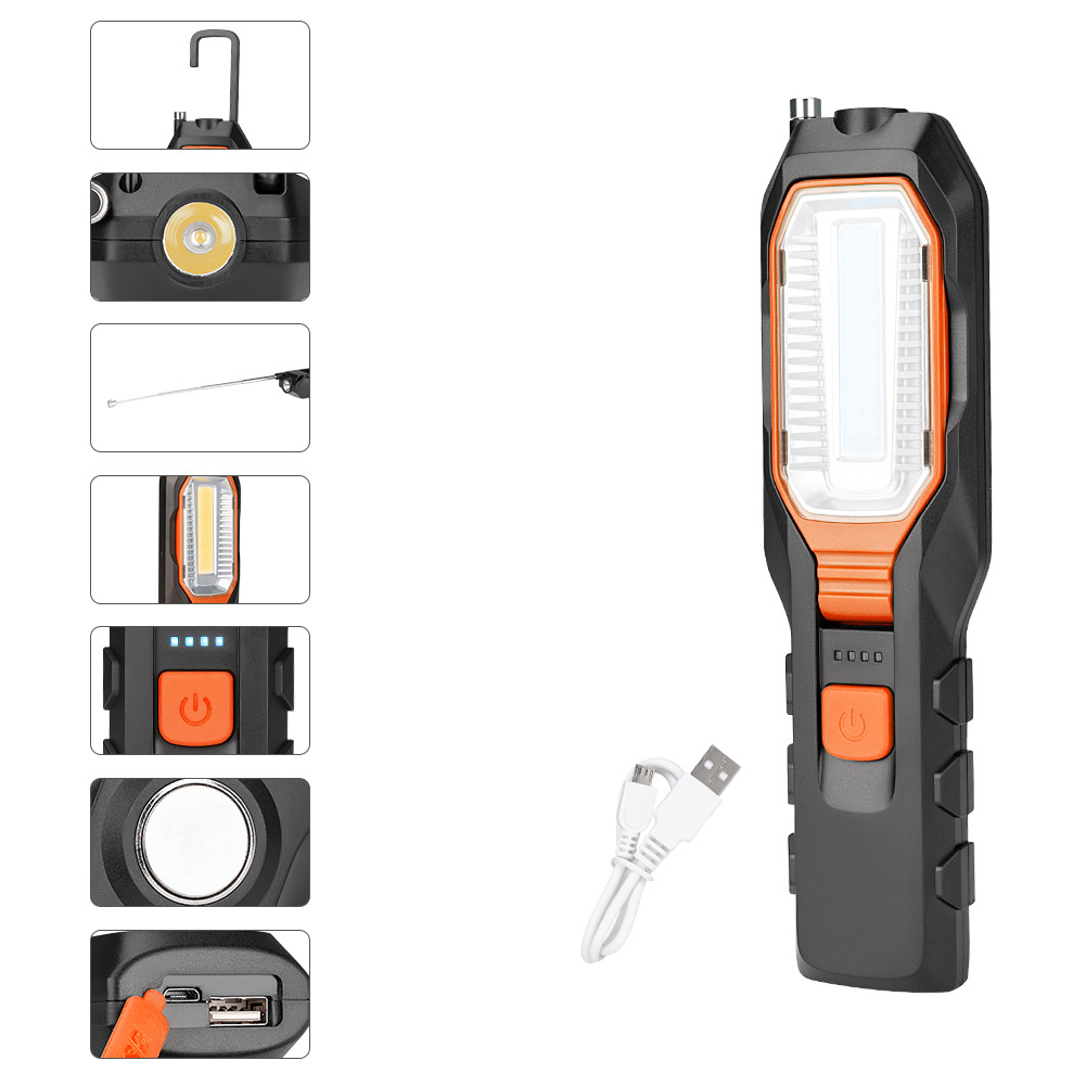 6302 COB Dry/Rechargeable Folding Rotary Working Light