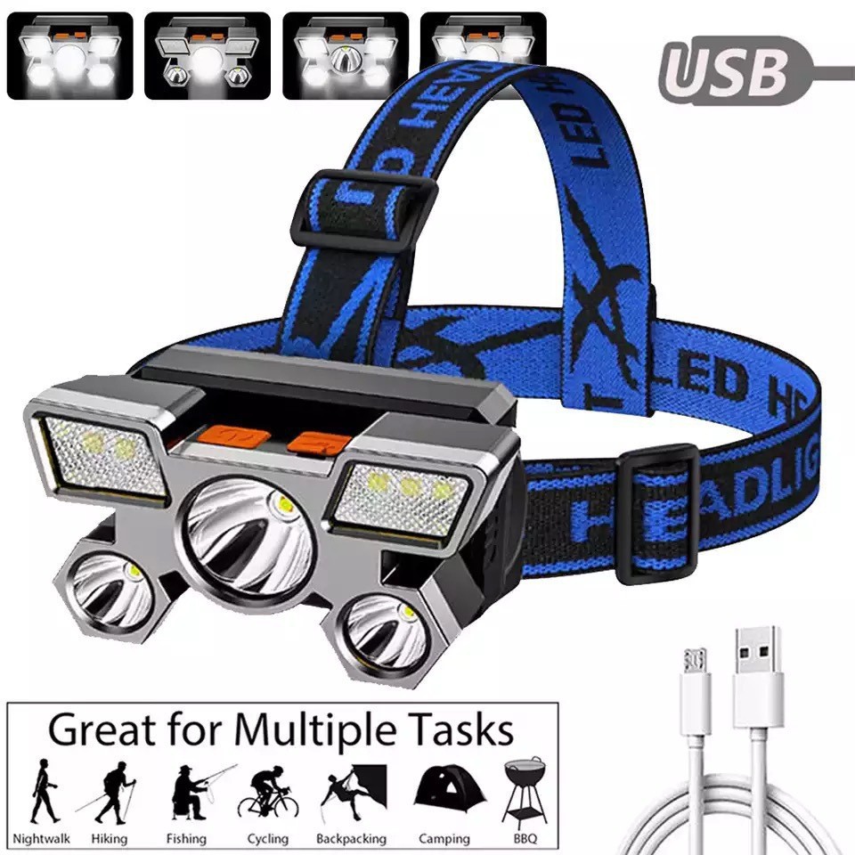 8104 Rechargeable 5 Lamps COB Headlamp