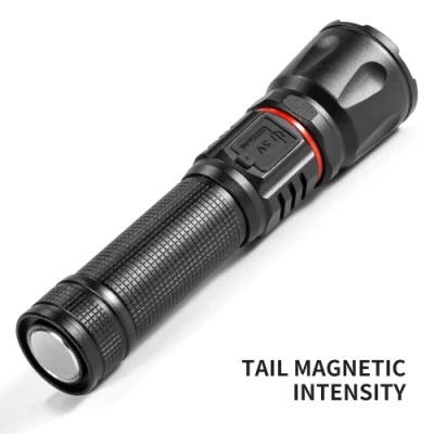 529 Outdoor 800LM Rechargeable Multifunctional Zoom Magnetic Flashlight