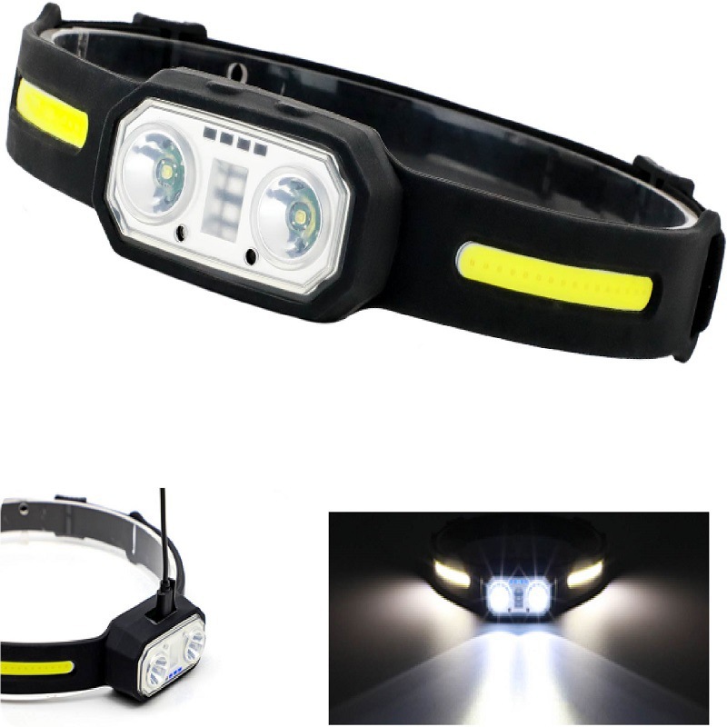 Y822 Rechargeable TPU COB Strip Head Light for Outdoor